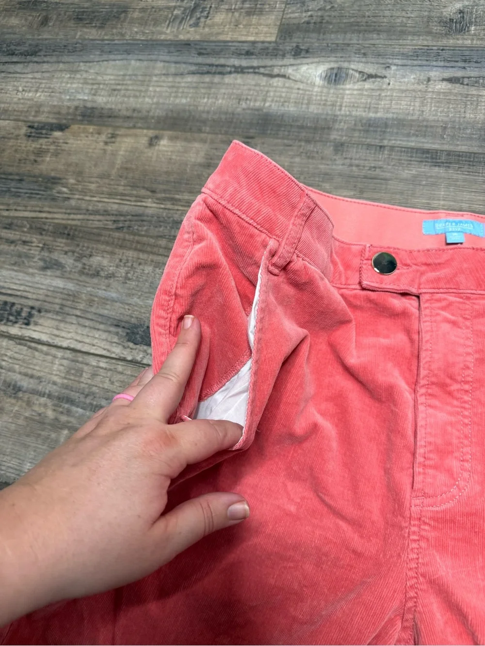 Draper Jeans RSVP Coral Wide-Leg Corduroy Pants Women's Size 16